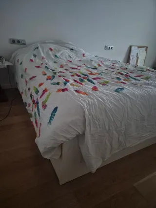 Cama Ikea Brimnes Blanca con 4 Cajones