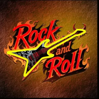Lampada neon Led "Rock and Roll" fire