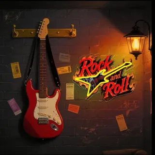 Lampada neon Led "Rock and Roll" fire