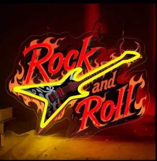 Lampada neon Led "Rock and Roll" fire
