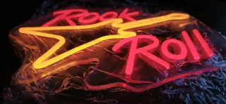 Lampada neon Led "Rock and Roll" fire