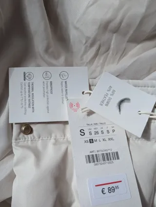 plumífero mujer ZARA S blanco NUEVO etiqueta