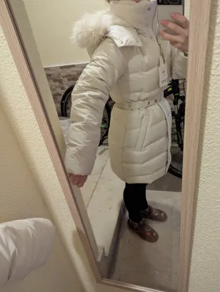 plumífero mujer ZARA S blanco NUEVO etiqueta