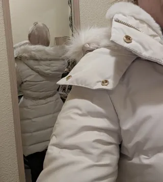 plumífero mujer ZARA S blanco NUEVO etiqueta