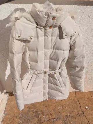 plumífero mujer ZARA S blanco NUEVO etiqueta