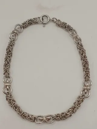 Bracciale unisex argento stile Raspini bizantina