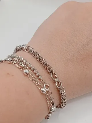 Bracciale unisex argento stile Raspini bizantina