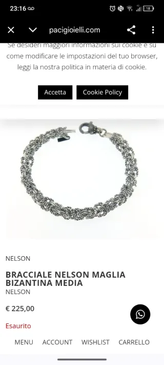 Bracciale unisex argento stile Raspini bizantina