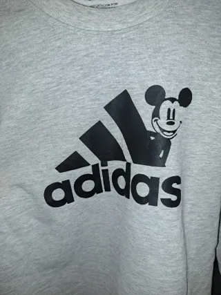 Sudadera simbolo Adidas Gris Mickey Mouse