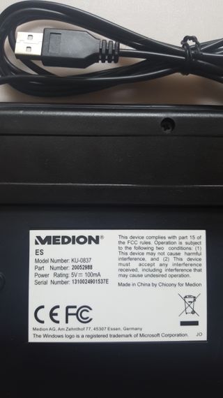 MEDION TECLADO KEYBOARD USB WIRED MULTIMEDIA KU-08