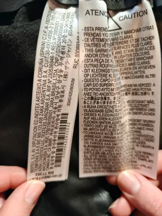 Falda pantalón Zara efecto piel negra