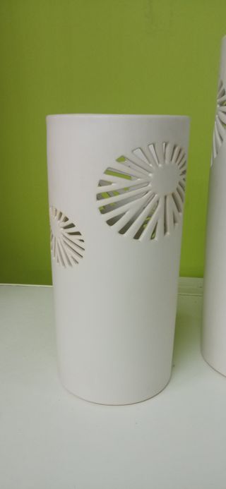 Juego de 2 jarrones blancos de cerámica