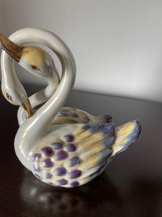 Decoração Cisnes Porcelana