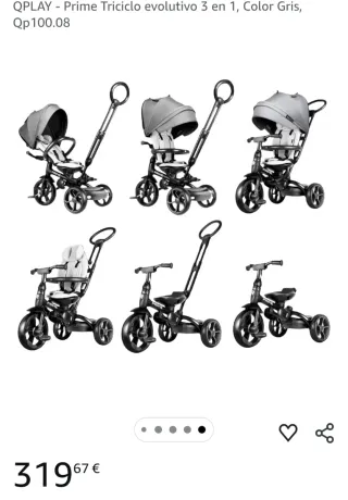 Triciclo QPlay Prime Evolutivo (7 meses+)