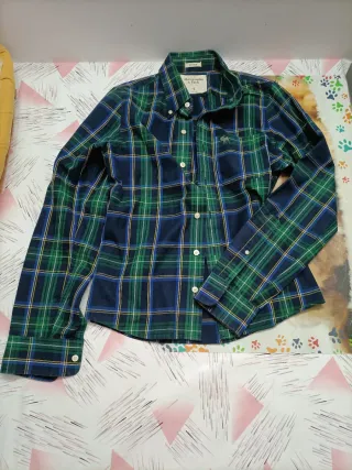 Camisa Abercrombie & Fitch cuadros azul y verde