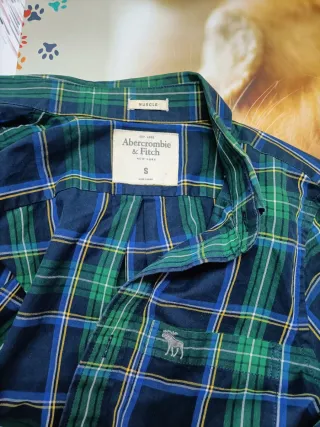 Camisa Abercrombie & Fitch cuadros azul y verde