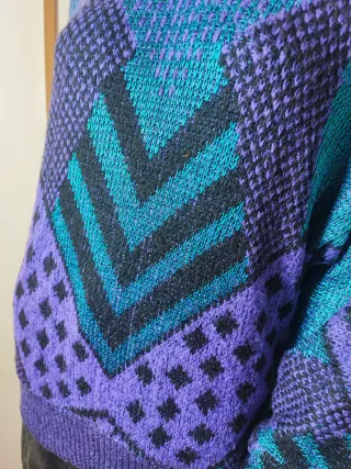 Jersey Vintage 80s/90s Morado y Turquesa