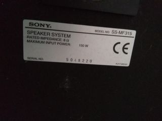 Altavoces Sony SSMF315 100W