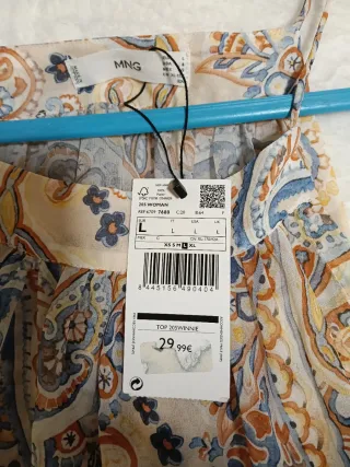 Blusa tirantes Mango estampada L