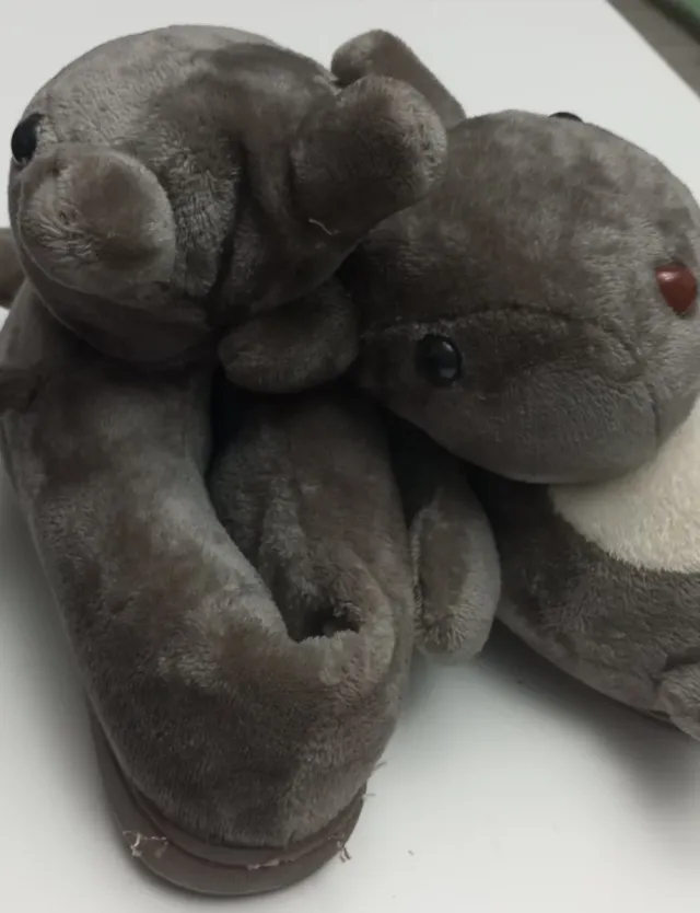 Zapatillas Conejito Gris y Blanco Talla Única