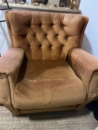 2 Poltrone Marroni in Tessuto