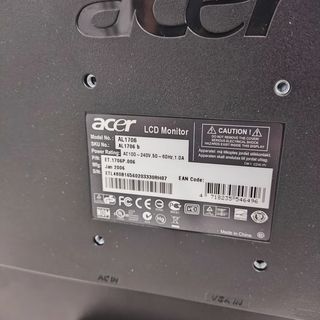 Monitor ACER 17 pulgadas VGA Negro