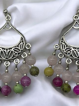 Pendientes Piedras Naturales Boho