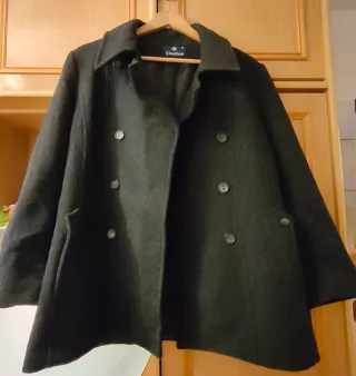 Abrigo señora cort.Dados negro talla 46