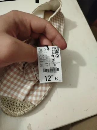 Manoletinas cuadros beige y rosa