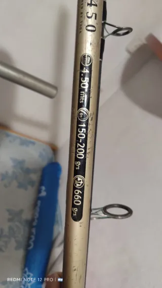 Caña de pescar con carrete