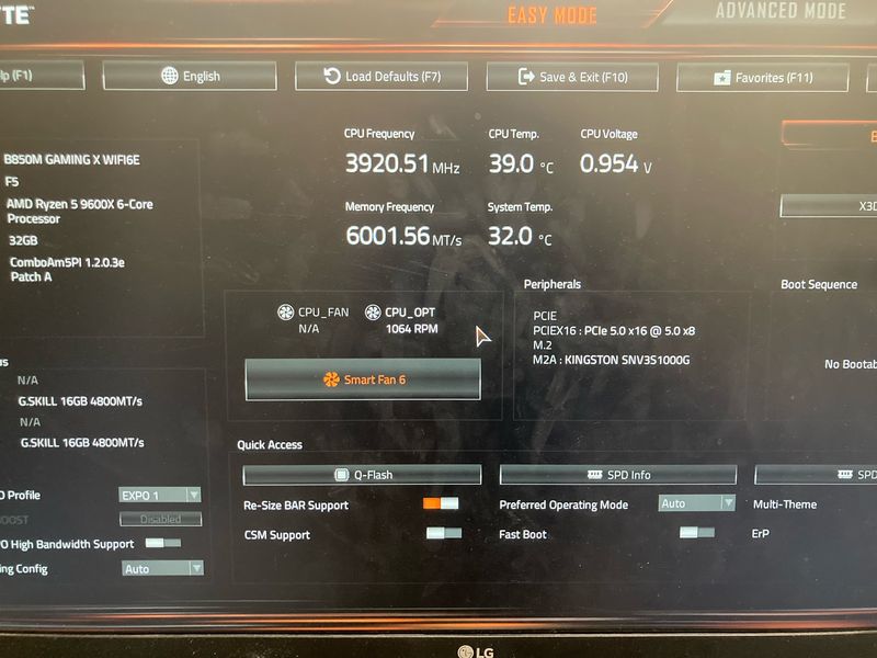 PC Gaming Ryzen 5 9600X 32GBDDR5 1TB RTX5060TI16GB afbeelding 3