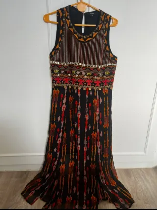 Vestido largo estampado étnico boho  T/ 38