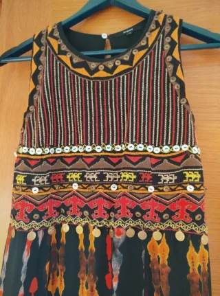 Vestido largo estampado étnico boho  T/ 38