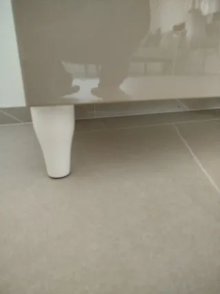 Aparador Ikea Besta Gris y Blanco