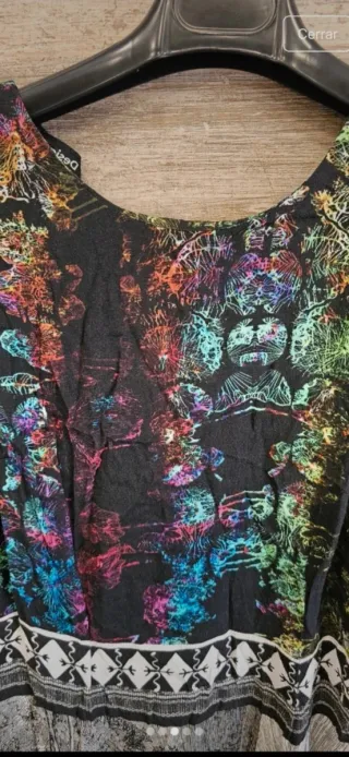 Vestido estampado multicolor desigual  T38