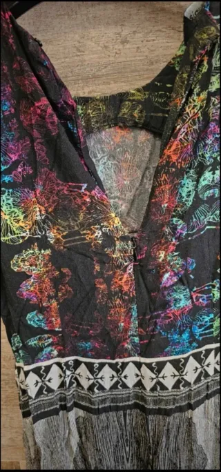 Vestido estampado multicolor desigual  T38