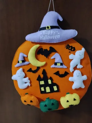 Ghirlanda Halloween Feltro Zucca Fantasmi