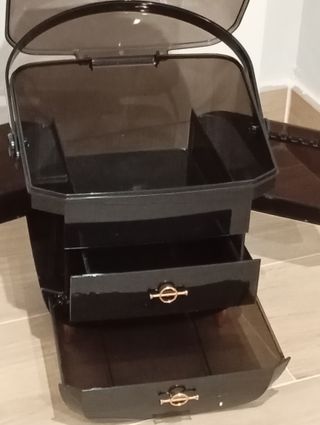 Organizador Maquillaje Skincare Negro Transparente