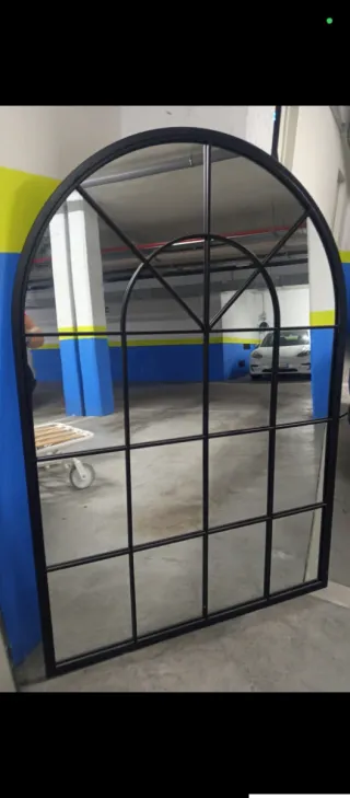 Espejo Pared Negro Metal 135x92cm