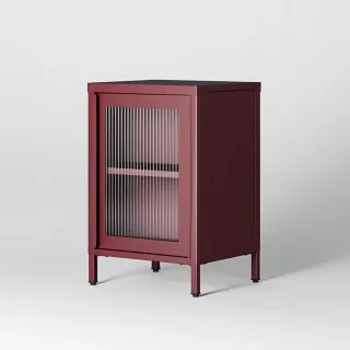 Mueble auxiliar burdeos metálico