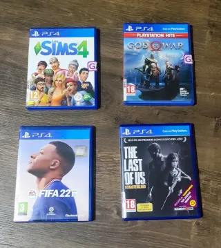 Lote 4 Juegos PS4: FIFA 22, God of War, Sims 4, th