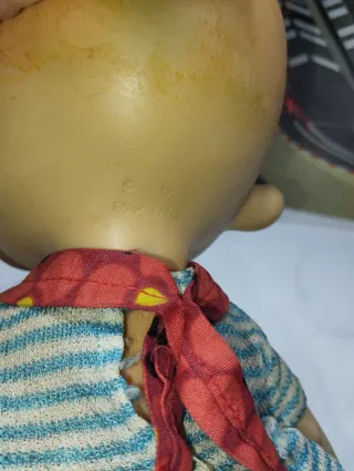 Muñeco bebé vintage ojos azules