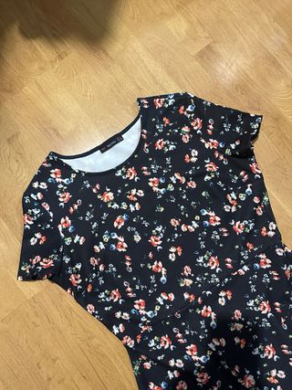 Vestido floral Bershka azul