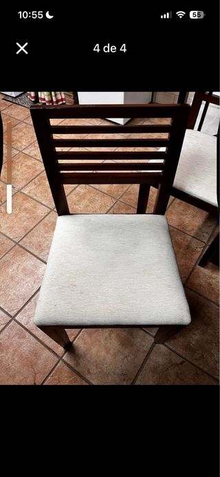 Sillas de salón madera y tela