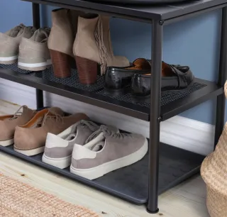 Perchero y banco Ikea negro. Modelo: NIPÅSEN