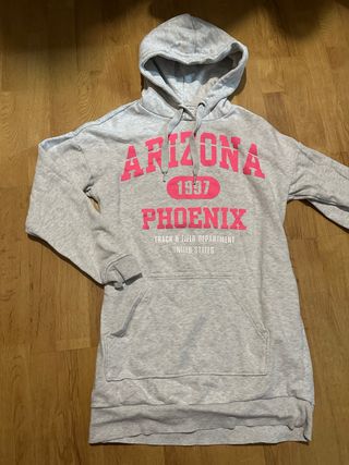 Vestido Sudadera Gris y Rosa