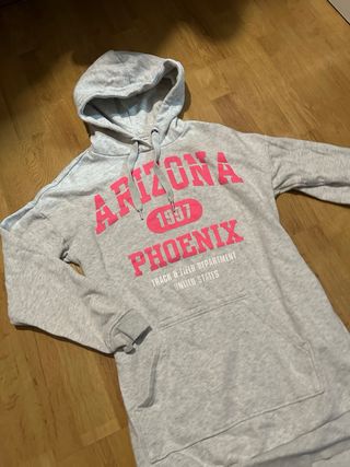 Vestido Sudadera Gris y Rosa