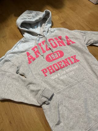 Vestido Sudadera Gris y Rosa