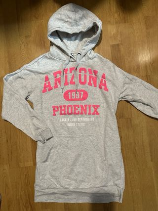 Vestido Sudadera Gris y Rosa