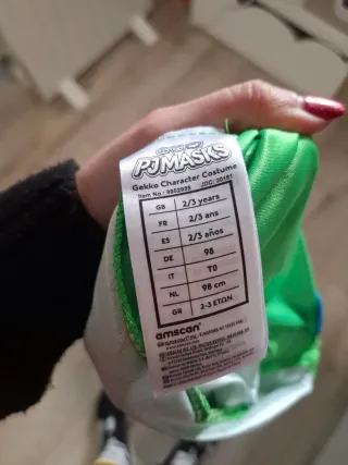 Disfraz Gekko PJ Masks 2-3 años